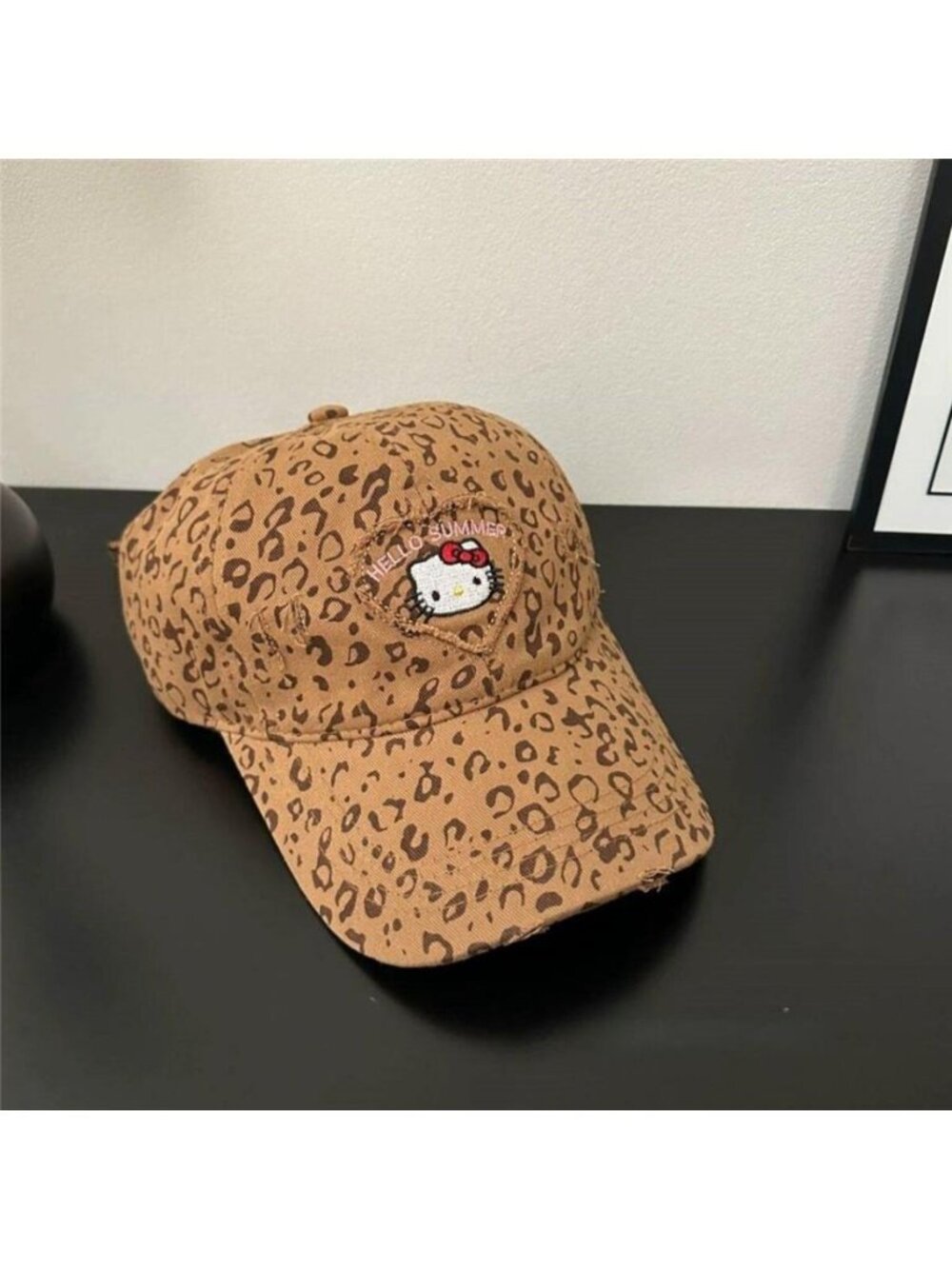 Embroidered Leopard Print Baseball Cap - Picture 3 of 5